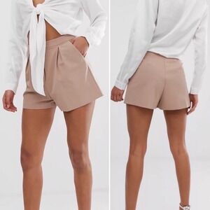 ASOS tailored a-line Pink Pleated Shorts High Waisted 8